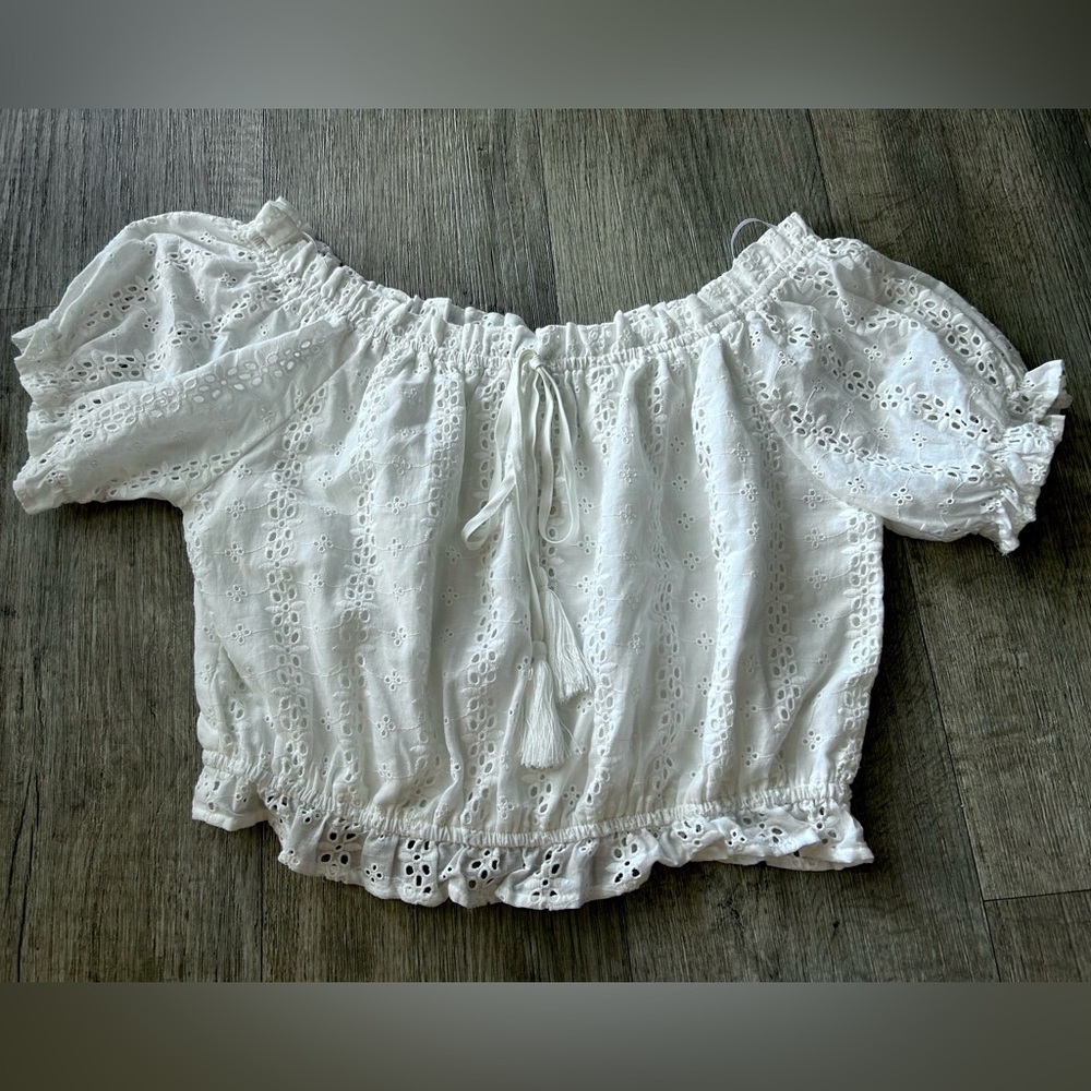 Lace off-the-shoulder top 🤍 **never worn**